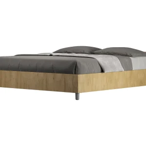 Bed 160×190 met lattenbodem natuur eiken Nuamo