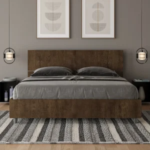 Bed 160×190 met opbergruimte rechte bedhoofd walnoot Demas Bed 160×190 met opbergruimte rechte bedhoofd walnoot Demas
