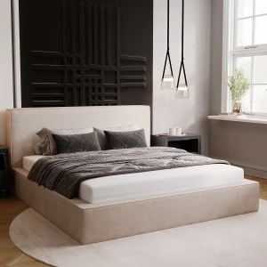 BESILIO Bed 160×200 Gloria met opbergruimte – inclusief lattenbodem, zachte stof – Beige BESILIO Bed 160×200 Gloria met opbergruimte – inclusief lattenbodem, zachte stof – Beige