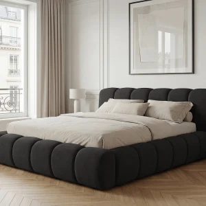 BESILIO Bed met opbergruimte 180×200 gestoffeerd Mellio – lattenbodem inbegrepen, dik schuim – Zwart BESILIO Bed met opbergruimte 180×200 gestoffeerd Mellio – lattenbodem inbegrepen, dik schuim – Zwart