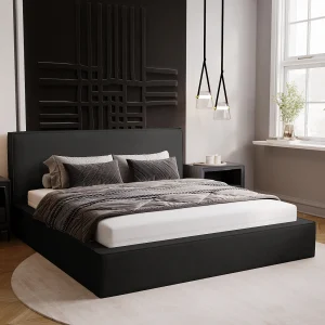 BESILIO Bed 120×200 Gloria met opbergruimte – inclusief lattenbodem, zachte stof – Zwart BESILIO Bed 120×200 Gloria met opbergruimte – inclusief lattenbodem, zachte stof – Zwart