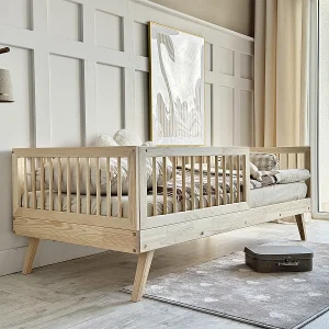 Bed 90×200 met hoog bedhek en lattenbodem inclusief poten 20 cm Maylis Bois Bed 90×200 met hoog bedhek en lattenbodem inclusief poten 20 cm Maylis Bois