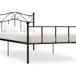 Bedframe metaal zwart 90×200 cm