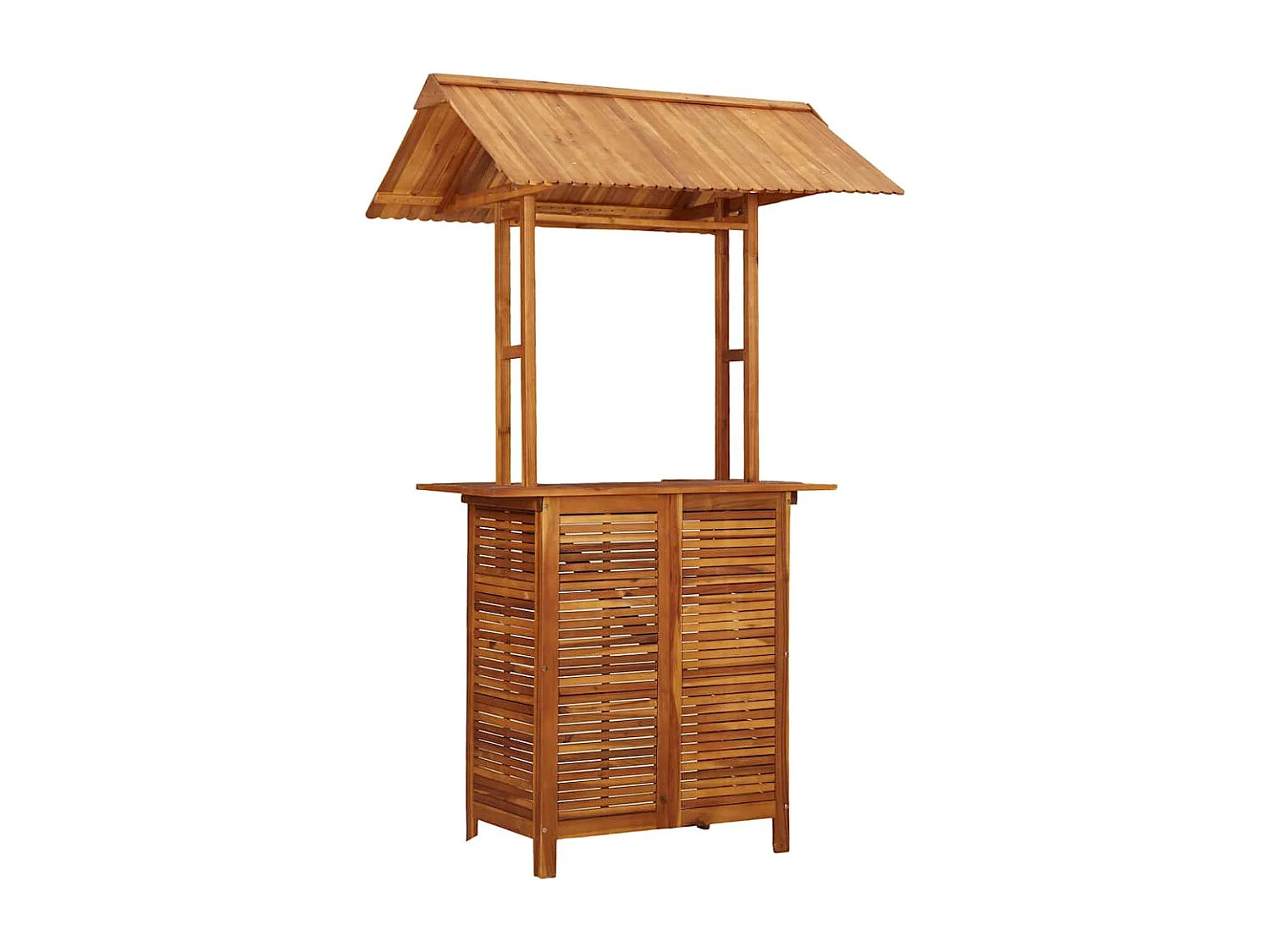 Bartafel met dak voor buiten 113x106x217 cm massief acaciahout