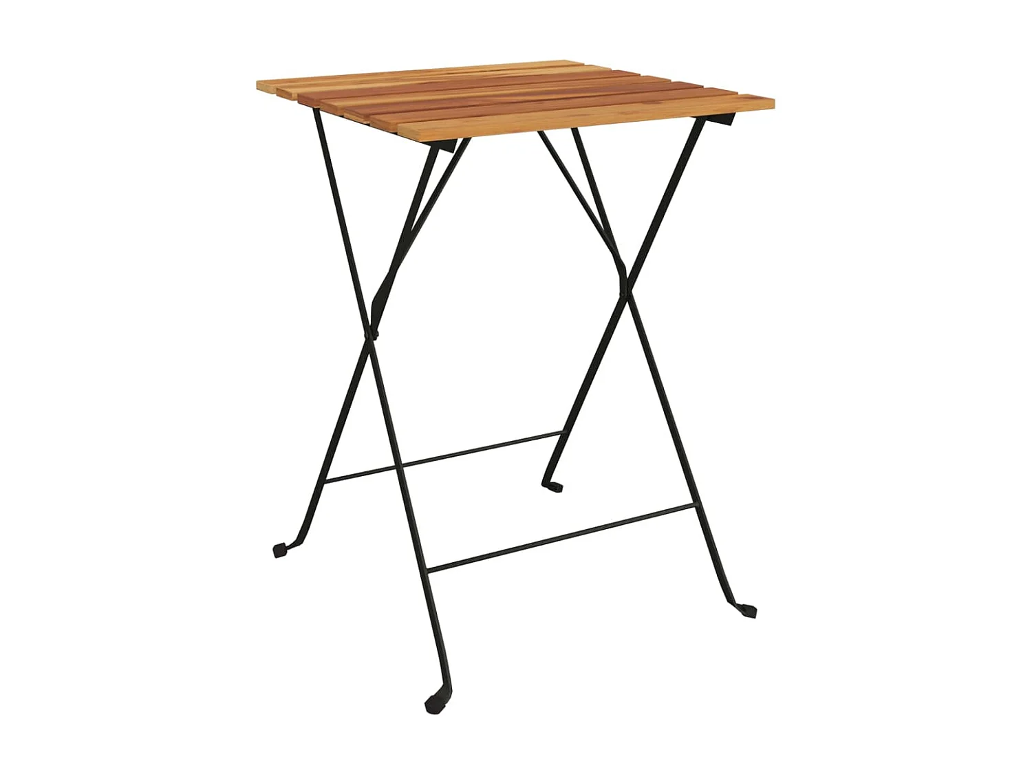 Bistrotafel inklapbaar 55x54x71 cm massief teakhout en staal