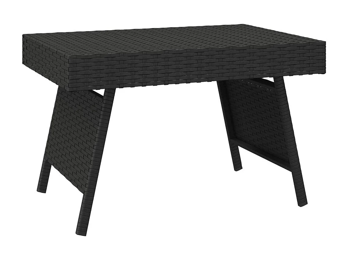 Bijzettafel inklapbaar 60x40x38 cm poly rattan zwart