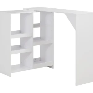 Bartafel met verplaatsbaar schap 138x39x110 cm wit Bartafel met verplaatsbaar schap 138x39x110 cm wit