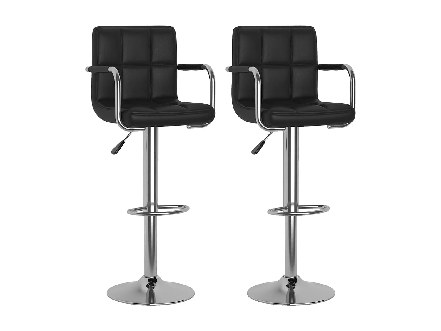 Barstoelen 2 st kunstleer zwart