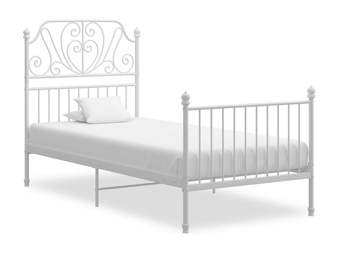 Bedframe metaal wit 100x200 cm