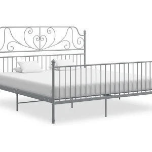 Bedframe metaal grijs 180×200 cm Bedframe metaal grijs 180×200 cm