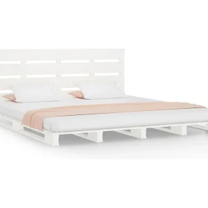 Bedframe zonder matras massief grenenhout wit 160×200 cm Bedframe zonder matras massief grenenhout wit 160×200 cm