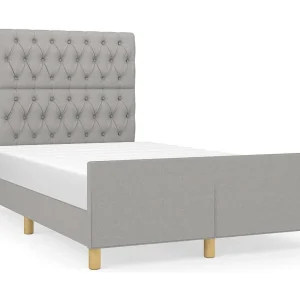 Bedframe zonder matras 120×200 cm stof lichtgrijs Bedframe zonder matras 120×200 cm stof lichtgrijs