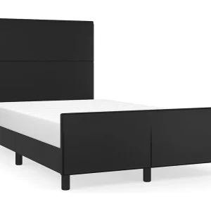 Bedframe met hoofdbord kunstleer zwart 120×200 cm
