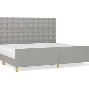 Bedframe zonder matras stof lichtgrijs 200×200 cm Bedframe zonder matras stof lichtgrijs 200×200 cm