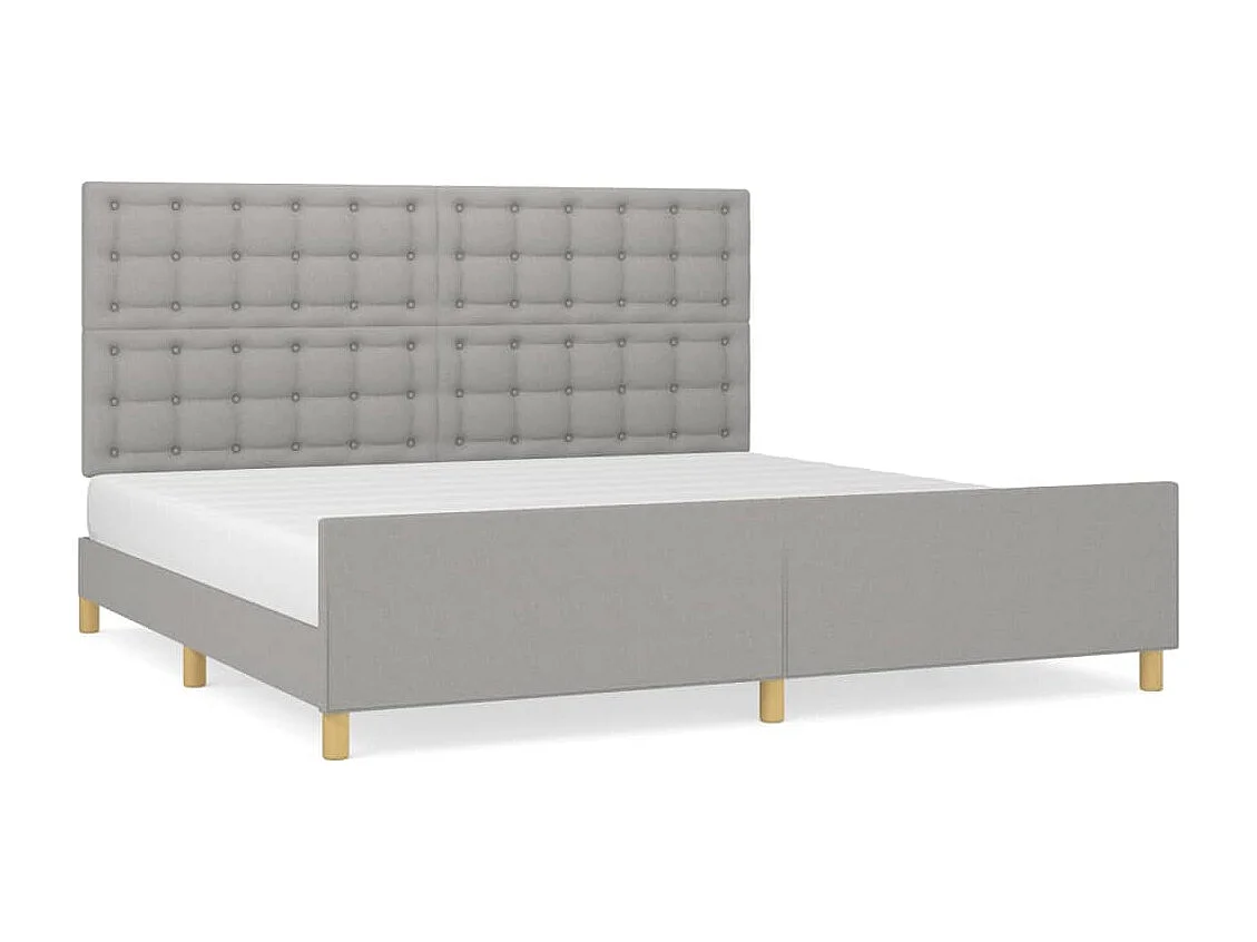 Bedframe zonder matras stof lichtgrijs 200x200 cm