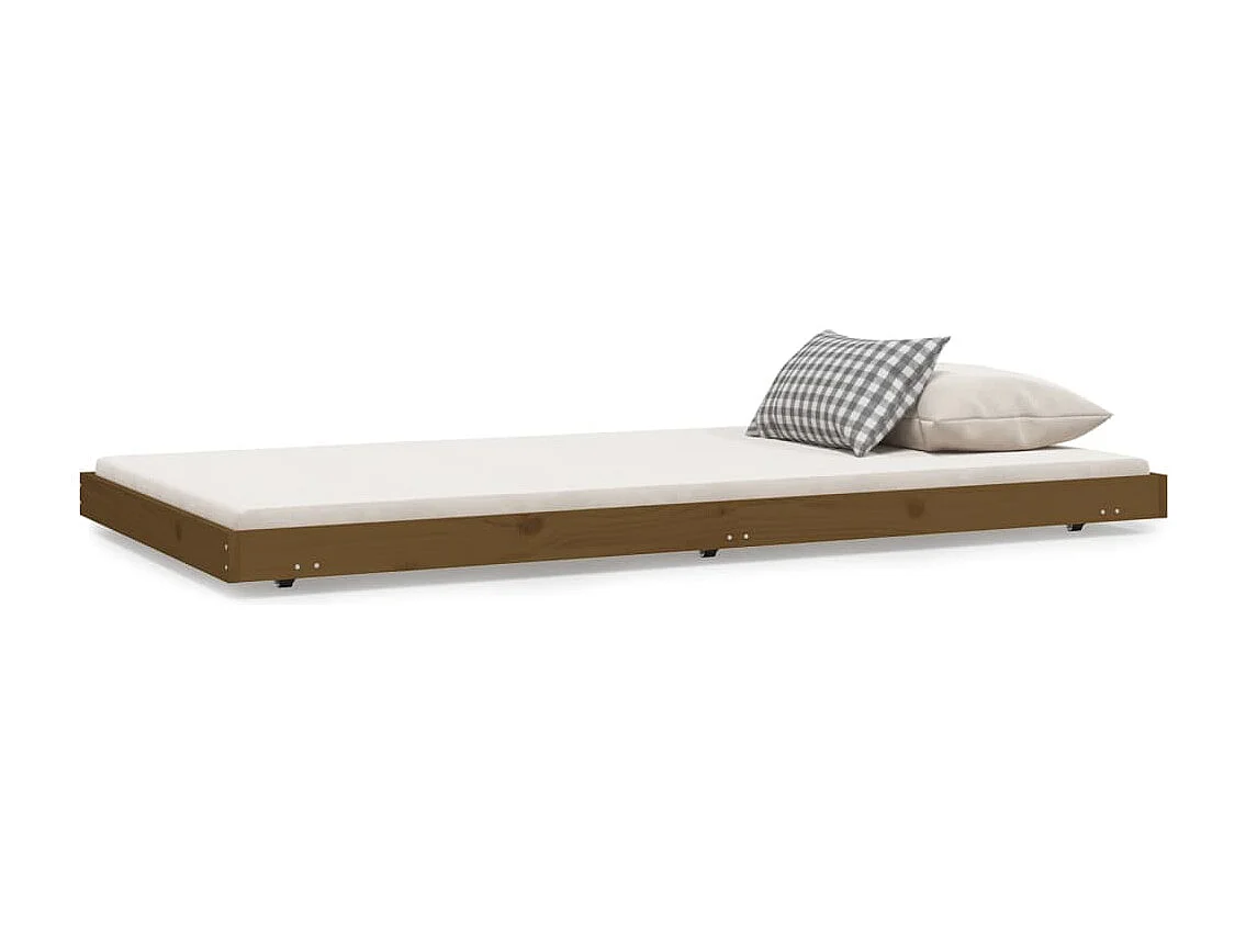 Bedframe massief grenenhout honingbruin 100x200 cm