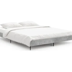 Bedframe bewerkt hout betongrijs 140×190 cm Bedframe bewerkt hout betongrijs 140×190 cm