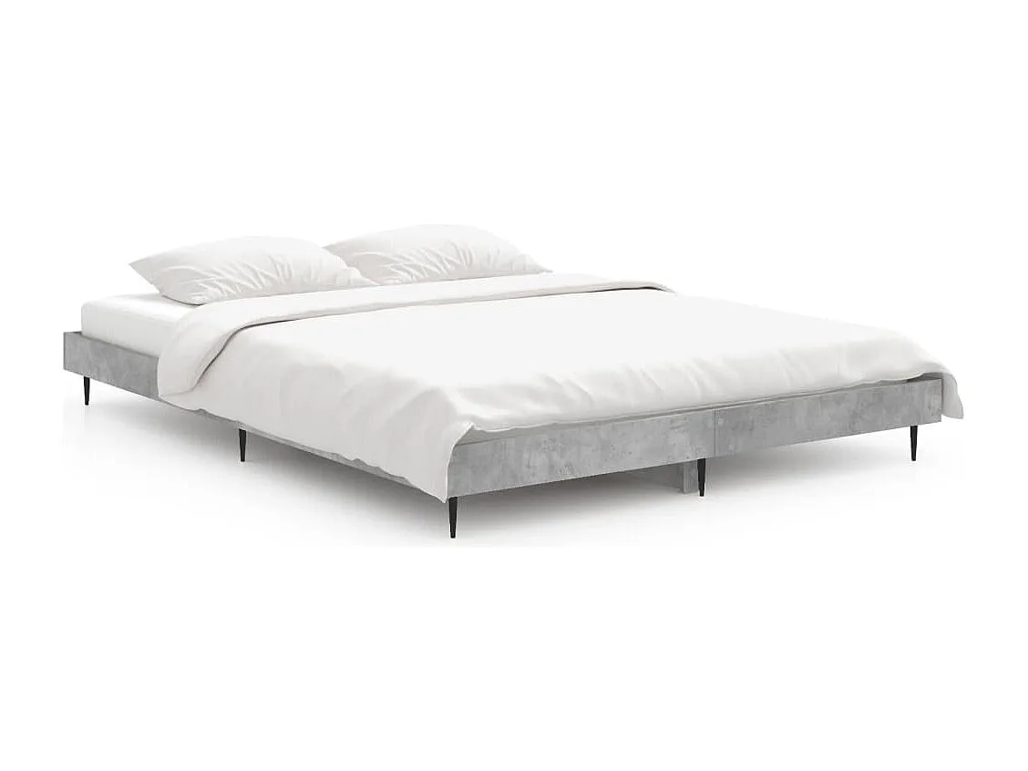 Bedframe bewerkt hout betongrijs 140x190 cm