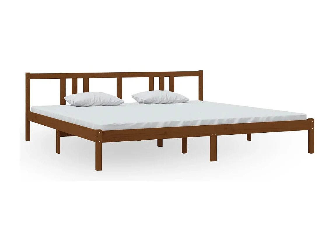 Bedframe massief hout honingbruin 200x200 cm