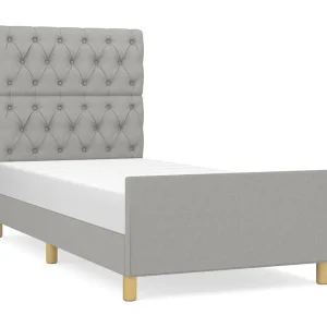 Bedframe zonder matras 80×200 cm stof lichtgrijs