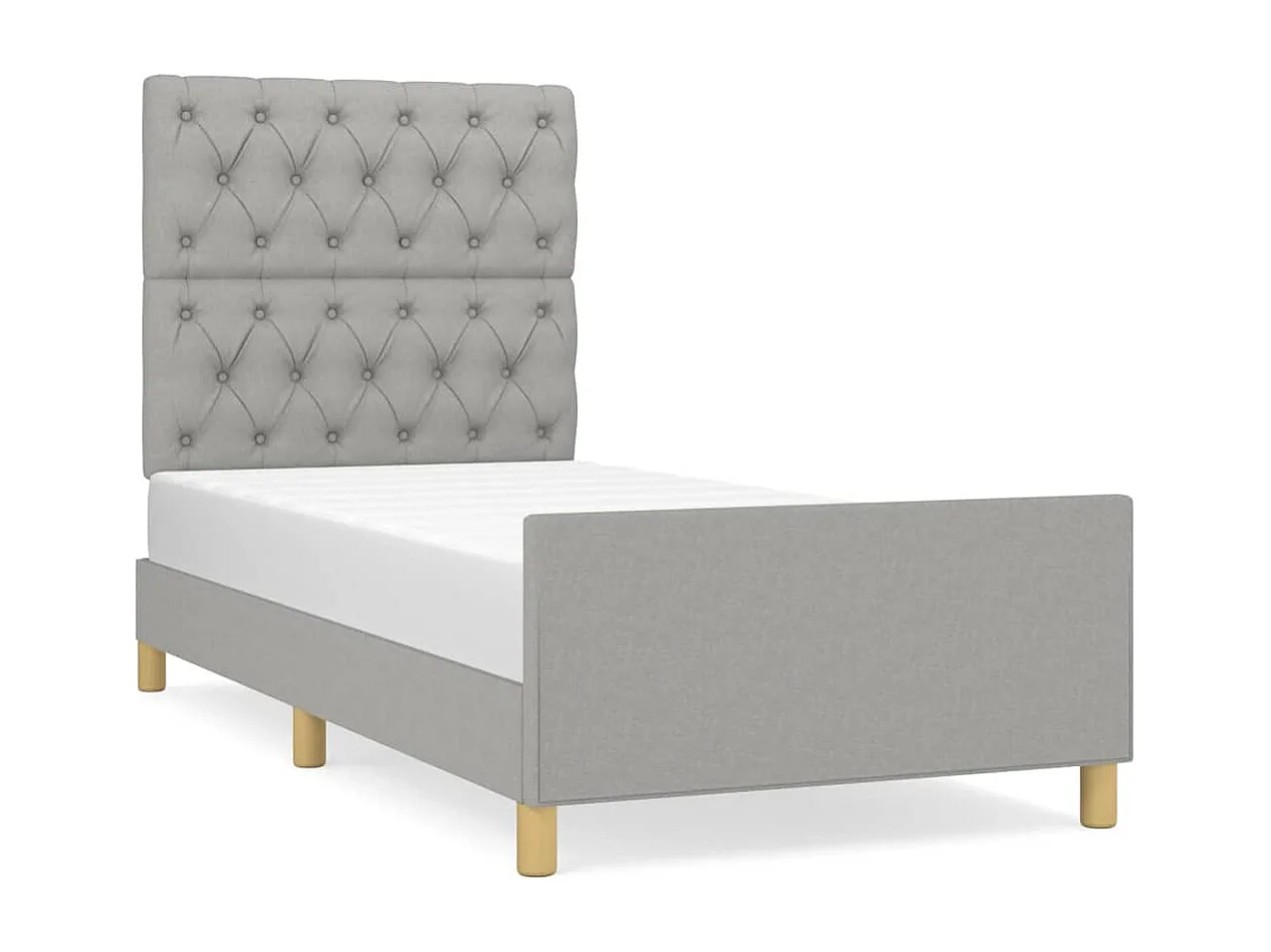 Bedframe zonder matras 80x200 cm stof lichtgrijs
