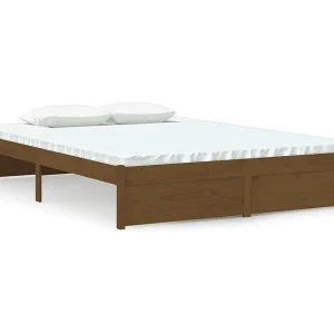 Bedframe massief hout honingbruin 140×190 cm Bedframe massief hout honingbruin 140×190 cm