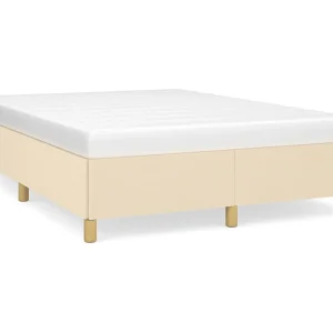 Bedframe zonder matras stof crèmekleurig 140×190 cm