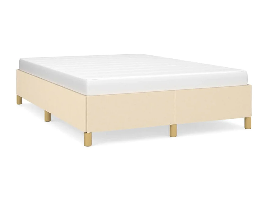 Bedframe zonder matras stof crèmekleurig 140x190 cm