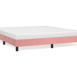 Bedframe fluweel roze 160×200 cm