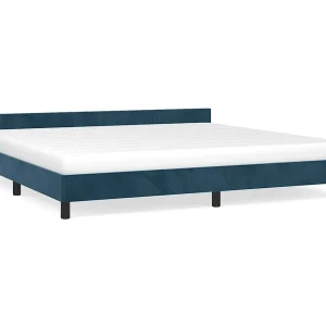 Bedframe zonder matras 200×200 cm fluweel donkerblauw