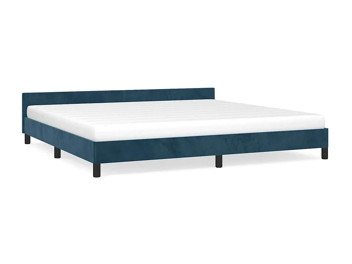 Bedframe zonder matras 200x200 cm fluweel donkerblauw