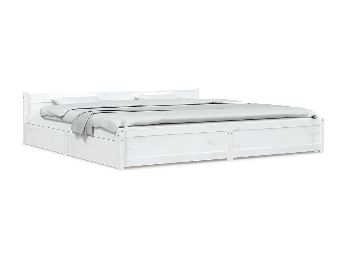 Bedframe met lades wit 180x200 cm Super King Size