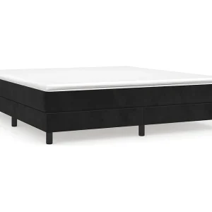 Boxspring bed 160×200 cm fluweel zwart Boxspring bed 160×200 cm fluweel zwart