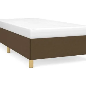 Bedframe zonder matras 80×200 cm stof donkerbruin