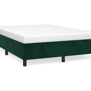 Bedframe zonder matras 140×190 cm fluweel donkergroen Bedframe zonder matras 140×190 cm fluweel donkergroen