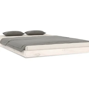 Bedframe massief grenenhout wit 120×200 cm Bedframe massief grenenhout wit 120×200 cm