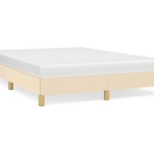 Bedframe zonder matras stof crèmekleurig 140×200 cm