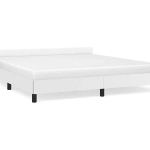 Bedframe met hoofdeinde zonder matras 160×200 cm wit Bedframe met hoofdeinde zonder matras 160×200 cm wit