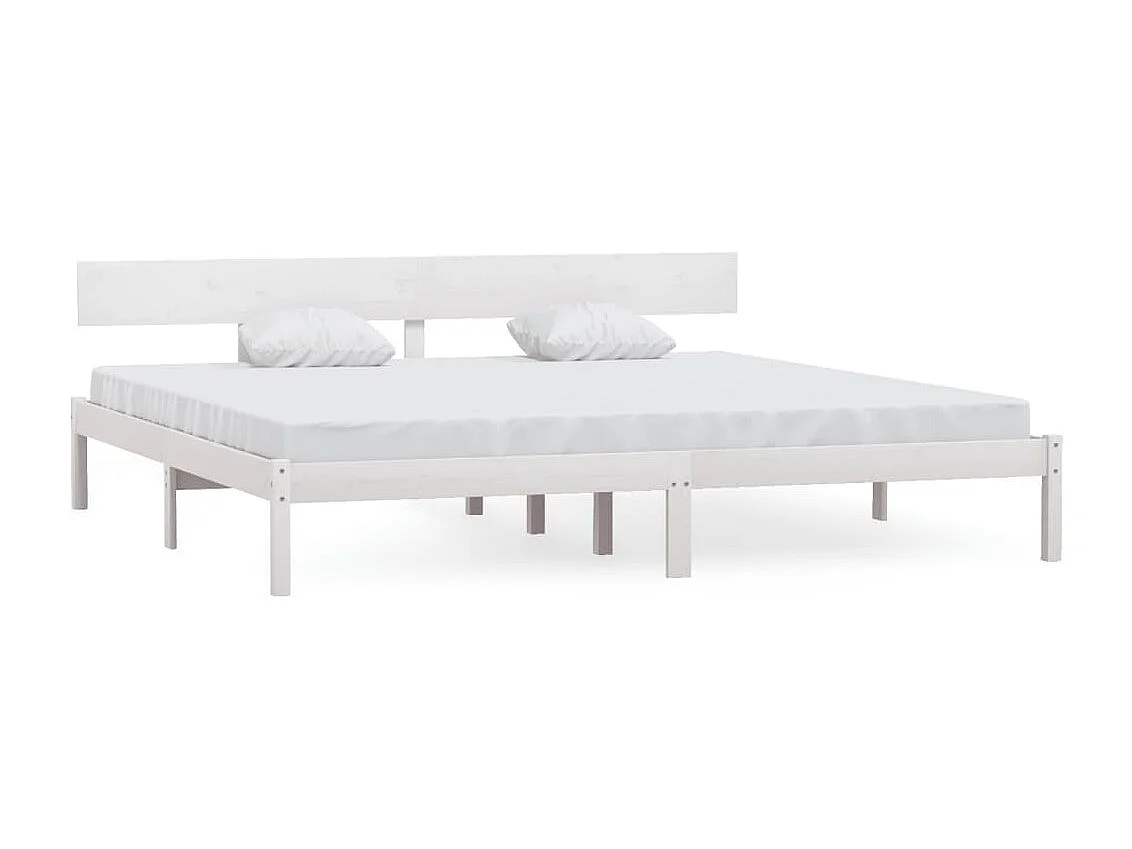 Bedframe massief grenenhout wit 180x200 cm