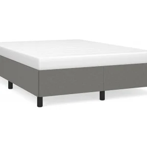 Bedframe zonder matras stof donkergrijs 140×200 cm Bedframe zonder matras stof donkergrijs 140×200 cm