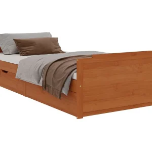 Bedframe met lades massief grenenhout honingbruin 90×200 cm Bedframe met lades massief grenenhout honingbruin 90×200 cm