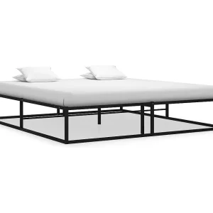 Bedframe metaal zwart 140×200 cm Bedframe metaal zwart 140×200 cm
