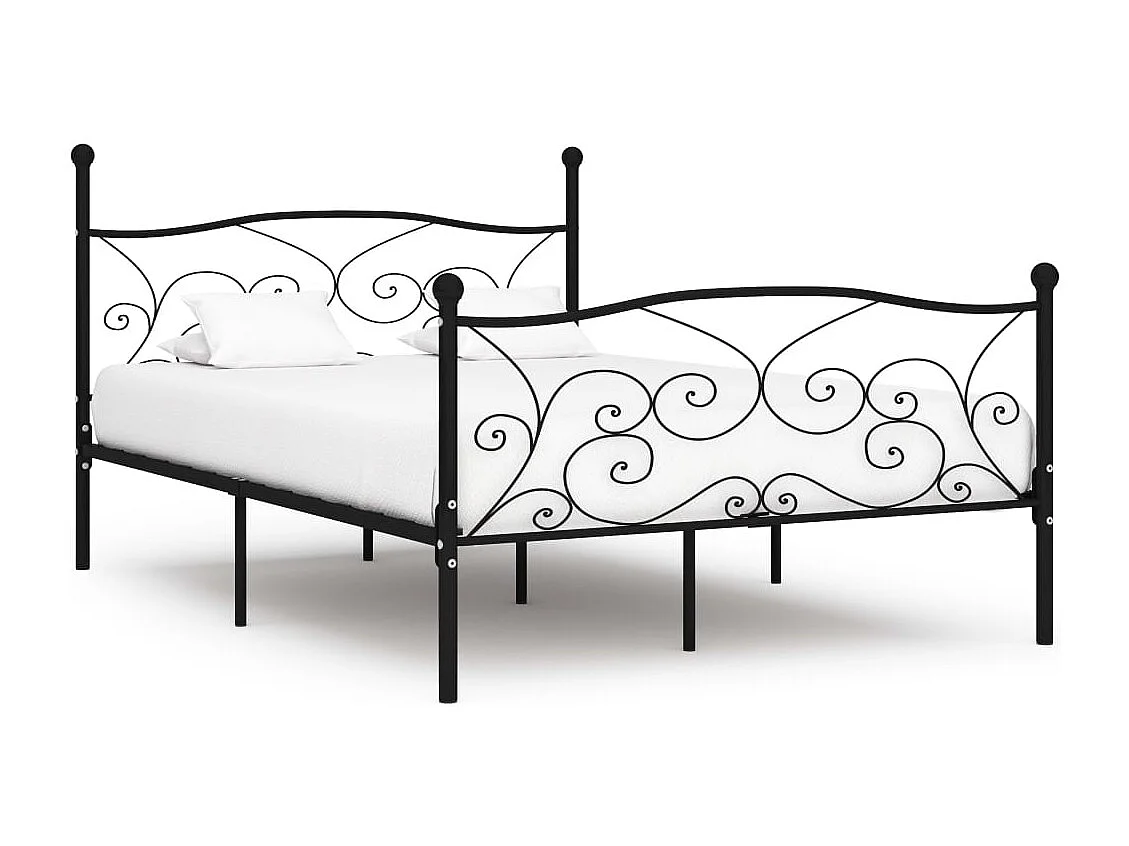 Bedframe met lattenbodem metaal zwart 160x200 cm