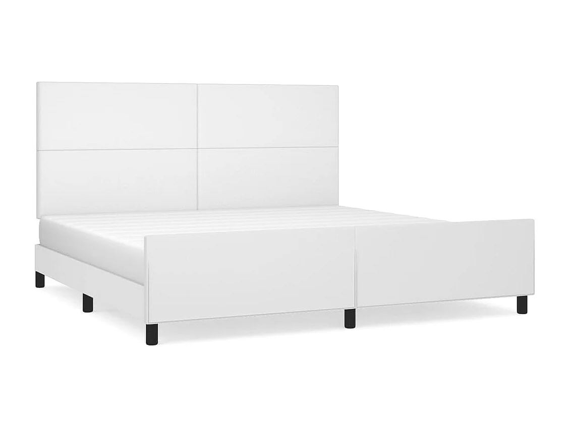 Bedframe met hoofdbord kunstleer wit 200x200 cm