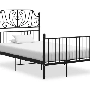 Bedframe metaal zwart 120×200 cm Bedframe metaal zwart 120×200 cm