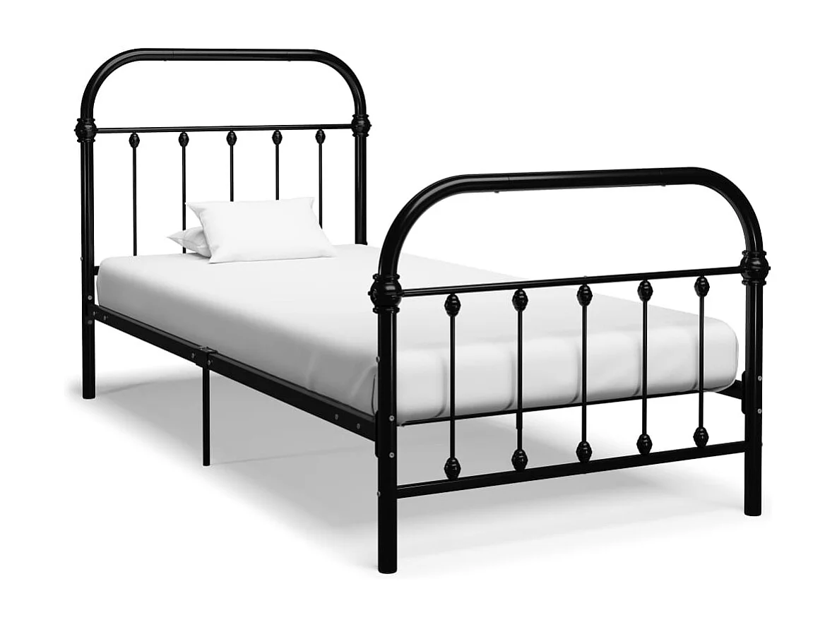 Bedframe metaal zwart 90x200 cm