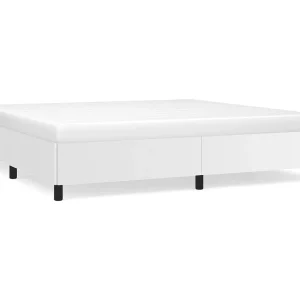 Bedframe kunstleer wit 200×200 cm Bedframe kunstleer wit 200×200 cm