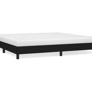 Bedframe zonder matras stof zwart 200×200 cm Bedframe zonder matras stof zwart 200×200 cm