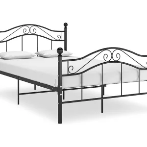 Bedframe metaal zwart 120×200 cm Bedframe metaal zwart 120×200 cm