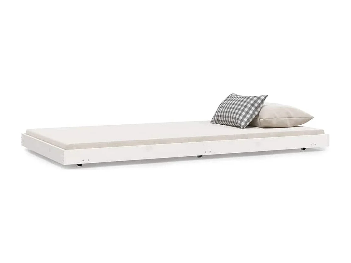 Bedframe zonder matras massief grenenhout wit 140x200 cm